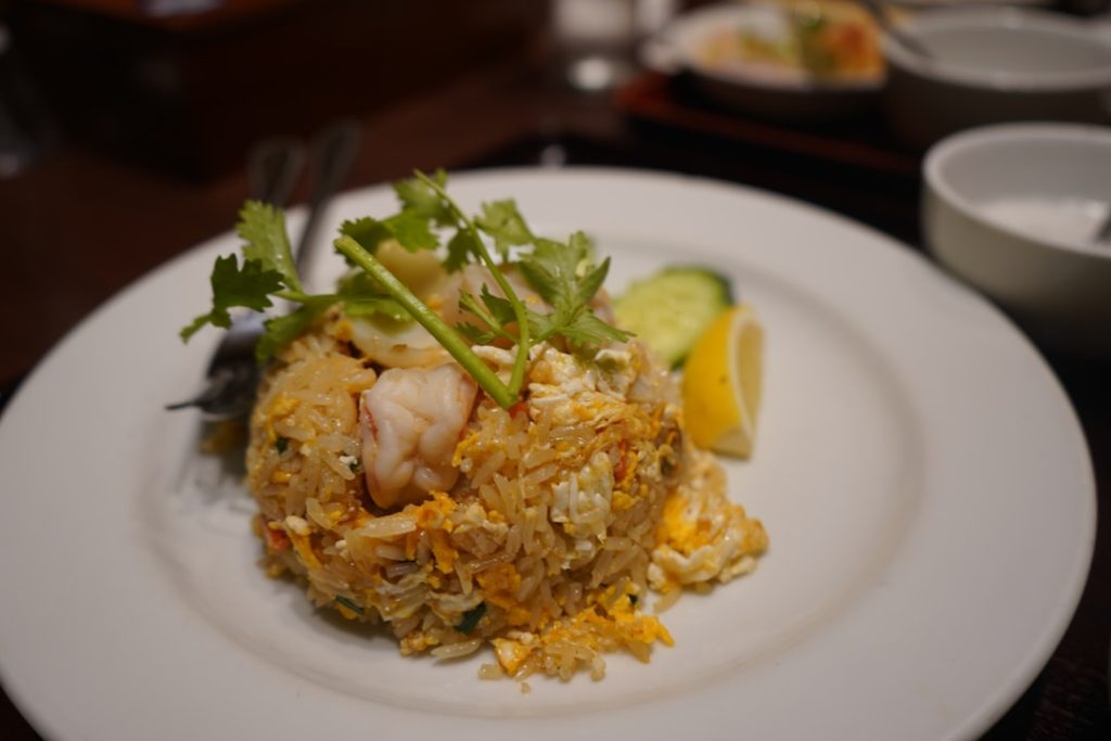 A fried rice dish at a Thai restaurant in Tokyo, Japan.